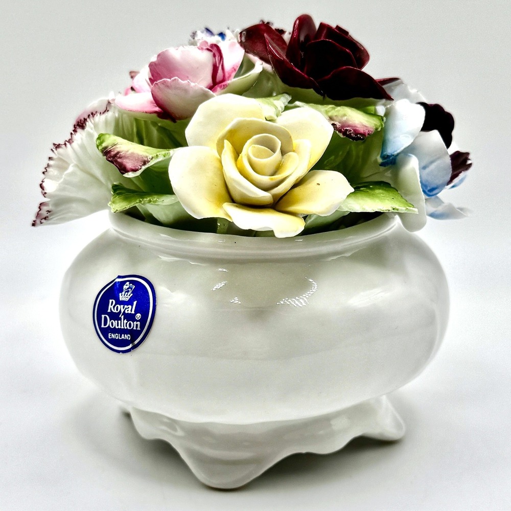 Royal Doulton Bone China Floral Bouquet Figurine Flower Arrangement England Vtg.